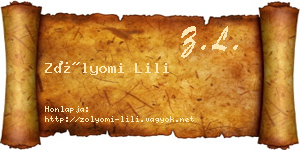 Zólyomi Lili névjegykártya