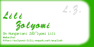 lili zolyomi business card